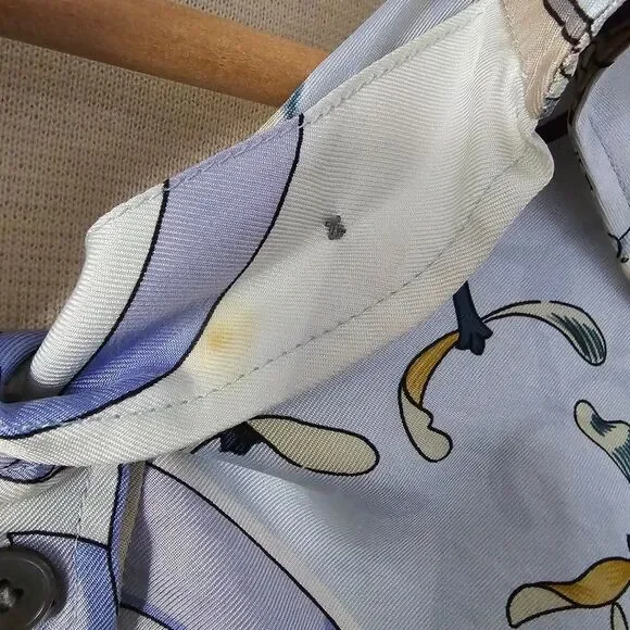 Hermes Margiela Winter Skiers & Holly Silk Wool Blend Polo Style Sweater Size S - Picture 9 of 12